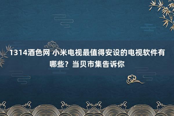 1314酒色网 小米电视最值得安设的电视软件有哪些？当贝市集告诉你